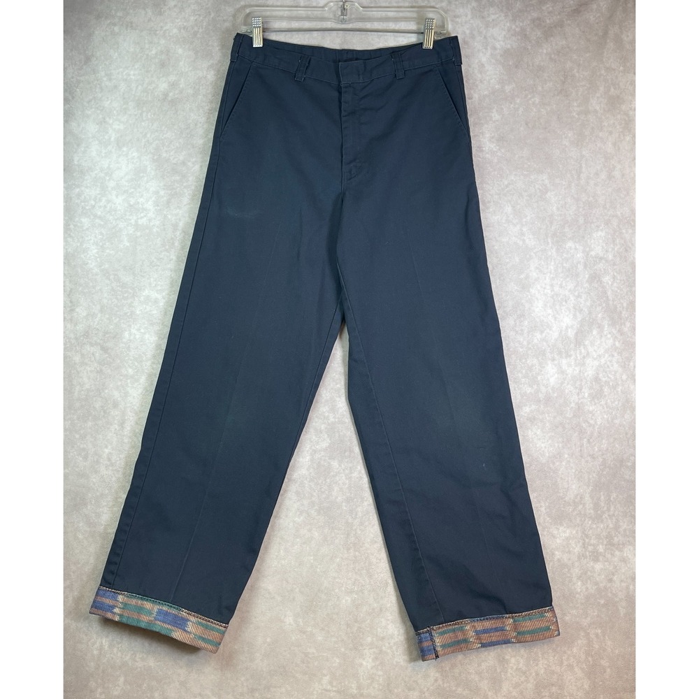 VINTAGE Dickies Pants Mens 30x29 Blue Chinos Loose Aztec Southwestern Cuff Y2K